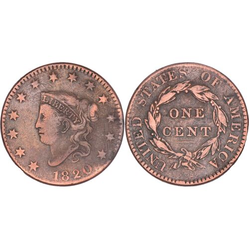 Etats-Unis - 1820 - Large One Cent Coronet Head - 07-152