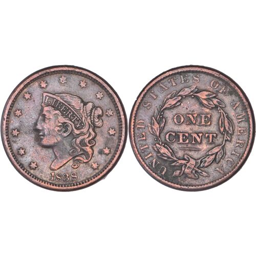 Etats-Unis - 1838 - Large One Cent Coronet Head - 07-151