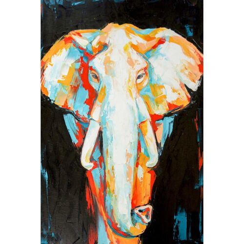 Tableau sur toile éléphant coloré 45x65 cm