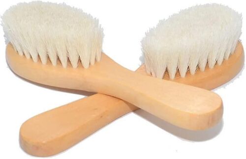 Brosse Nettoyante Visage En Poils De Laine Douce Naturelle, Exfoliante Et Nettoyante Pour Le Visage, Lot De 2, Manche En Bois