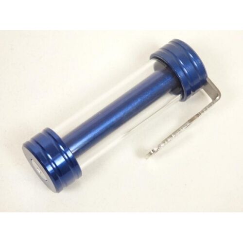 Support Vignette Carte Verte Assurance Cylindrique Rond Anodisé Bleu Moto Scoot
