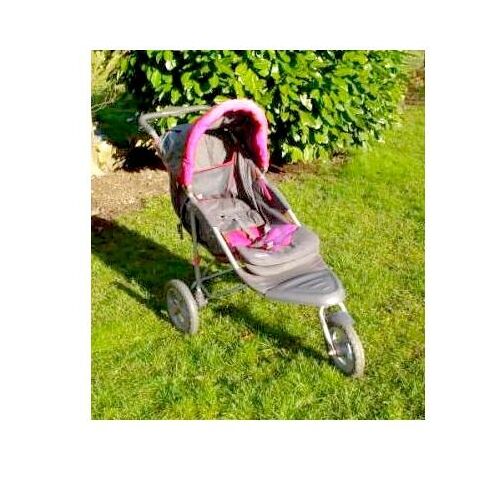 Poussette Bambisol Baby Swing Rose Bebe 3 Roue Pliante Transport Pratique