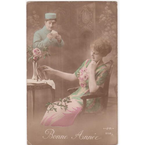 Cpa - 9708/2 J.K - Bonne Année 1920 - Circulée 2 Janvier 1920