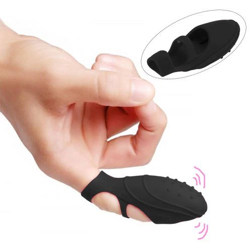 G-Point Vibrant Doigt Couverture Portable Silicone Vibrateur Étanche Doigt Vibrateur Masturbateur Adulte Sex Toy Pour Les Femmes-Black-