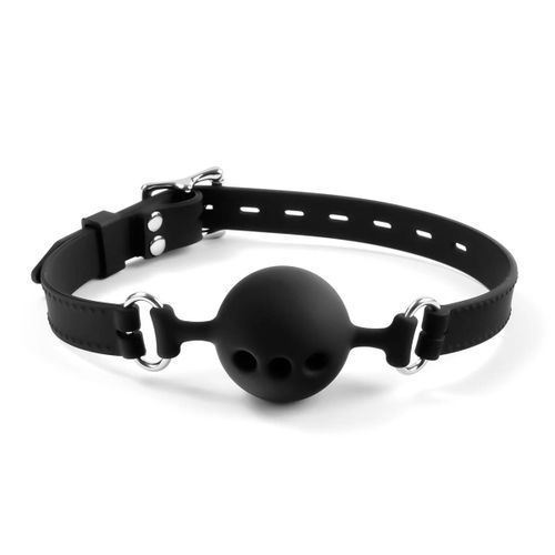 Morse Buccale En Silicone, Boule Respirante, Ceinture Réglable, Jouets Sexuels Pour Adultes, Jeux Sm, Accessoires Érotiques, Sexyshop--Black