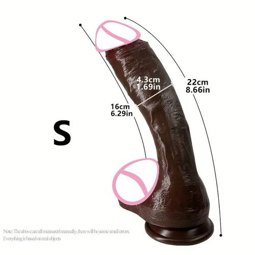 Godemiché Réaliste Doux Surdimensionné, Gros Pénis, Ventouse, Pénétration De Bite, Jouets Sexuels Anaux Pour Adultes/Jouet Anal Pour Femmes, Godes De Masturbation--Black-S