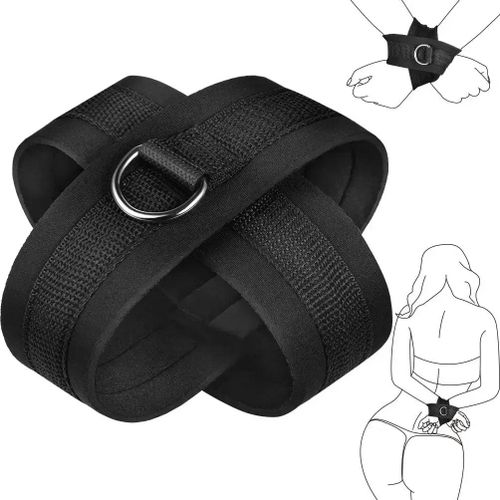 Jeu Pour Adultes, Jouets Sexy Pour Hommes Et Femmes, Bondage Bdsm, Menottes Réglables, Sangles De Cheville, Fétiche, Sans Vibrateur, Accessoires Érotiques, Sex Shop--Black3