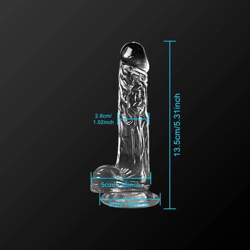 Godemiché Souple Réaliste Pour Femme, Pénis Niktransparent Avec Ventouse De Bain, Jeu Mains Libres Pour Adulte--Jy04-70g-Tr