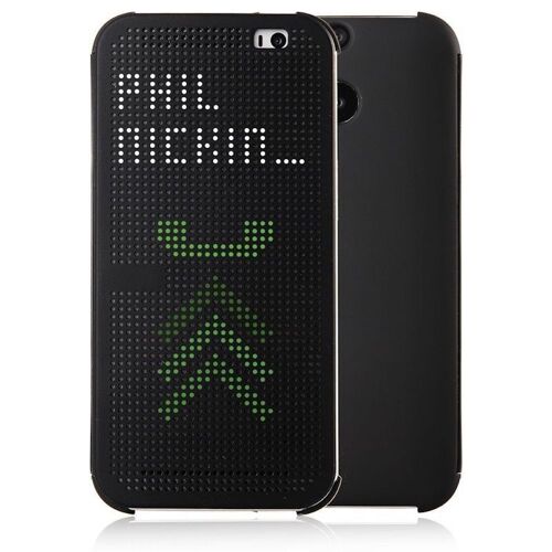 ETUI A RABAT HTC ONE M8 DOT VIEW NOIR SILICONE RIGIDE (TPU)