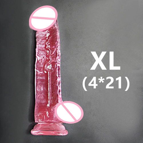 Nouveaux Godes Réalistes Gode De Gelée Érotique Avec Ventouse Super Forte Jouets Sexuels Pour Femme Hommes Pénis Artificiel Simulation De Point G--Pink Xl
