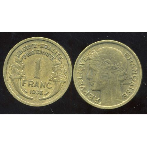 Pièce Monnaie 1 Franc 1938 Cupro-Alu - Morlon Graveur