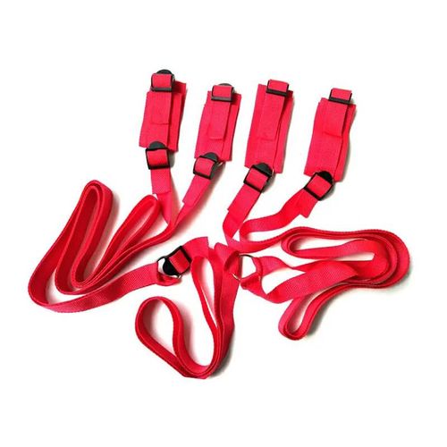 Lit Bdsm Pour Adultes, Produits Érotiques Pour Femmes, Couples, Menottes, Ensemble De Bandes, Retenue Sm, Manchette De Poignet Et De Cheville, Jouets Sexuels, Harnais, Balançoire Sexuelle--441-Red
