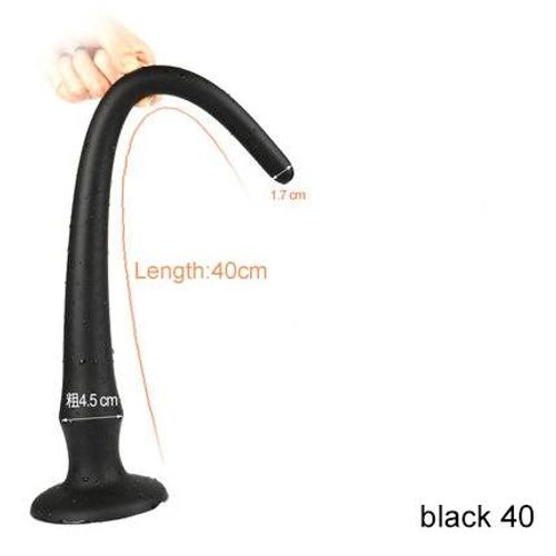 Godemichet Anal En Silicone, Jouets Sexuels Longs, Gode Anal Doux, Dilatateur Anal, Jouets Sexuels Érotiques Pour Adultes Pour Femmes Et Hommes, Masseur De Prostate Gay--A011-Black-40