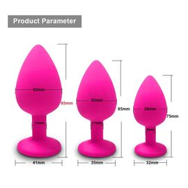S/M/L Plug Anal Godemichet Anal Vibrateur Femmes/Hommes Silicone Souple Forme Ronde Balle Érotique Plug Anal Balle Jouets Sexuels Gays Pour Adultes--Ap-Sml-Pk
