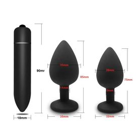 S/M/L Plug Anal Godemichet Anal Vibrateur Femmes/Hommes Silicone Souple Forme Ronde Balle Érotique Plug Anal Balle Jouets Sexuels Gays Pour Adultes--Ap-Sm-V-Bk