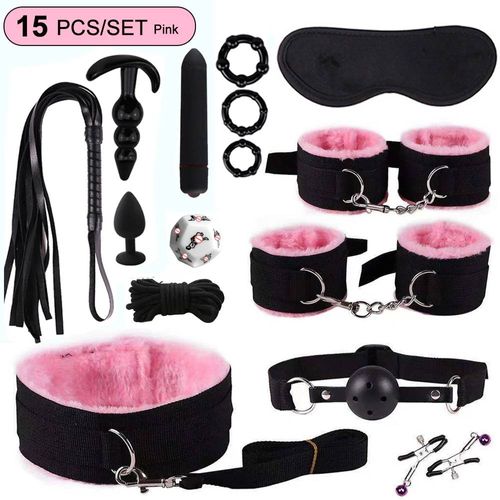 Jouets Sexuels Pour Femmes, Kit De Couples Sexuels Bdsm, Accessoires Érotiques, Menottes Pour Séance, Plug Anal, Jeu Sexuel, Jouets Sexy Pour Adultes, Sexyshop--15pc-Pink