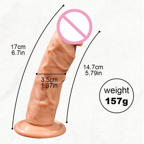 Dildo Godemiché Réaliste En Silicone Pour Femme Adulte,Dildo De Point G Noir De 21 Cm Avec La Ventouse, Jouets Sexuels De Faux Pénis Pour Des Femmes Couples Vaginal Anal,Sextoy Dildo Pour Femme--Flesh S