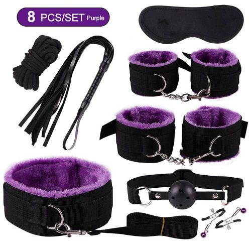 Jouets Sexuels Pour Femmes, Kit De Couples Sexuels Bdsm, Accessoires Érotiques, Menottes Pour Séance, Plug Anal, Jeu Sexuel, Jouets Sexy Pour Adultes, Sexyshop--8pc-Purple