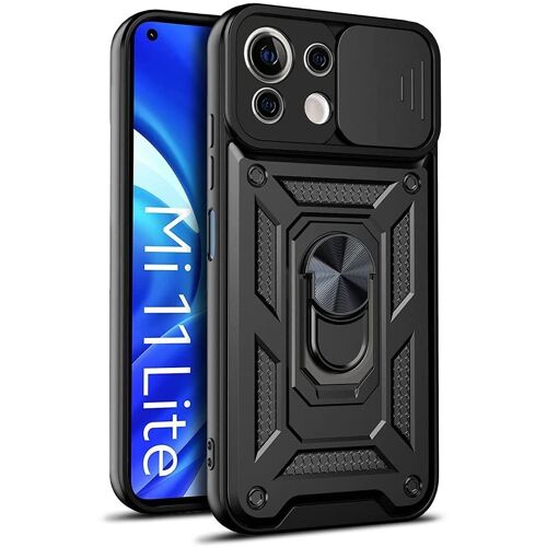 Coque Pour Xiaomi 11 Lite 5G (6.55'') Noir Dure Bordure Renforcee Epais Style Armee Rigide Antichoc