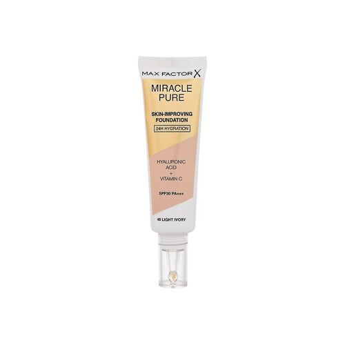Max Factor - Miracle Pure Fond De Teint Améliorant La Peau 40 Ivoire Clair Spf30 - Pour Femme, 30 Ml 