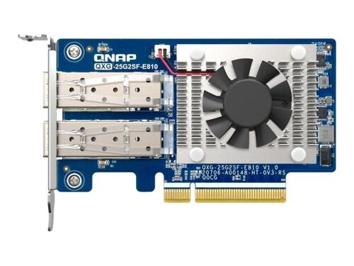 QNAP QXG-25G2SF-E810 - Adaptateur réseau - PCIe 4.0 x8 profil bas - 25 Gigabit SFP28 x 2 - pour P/N: CAB-DAC15M-SFP28, CAB-DAC30M-SFP28, TRX-10GITSFPP-SR, TRX-25GSFP28-SR