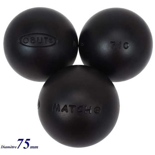Boules De Pétanque Obut Boules De Pétanque Obut Match Plus 75mm Noir 690g