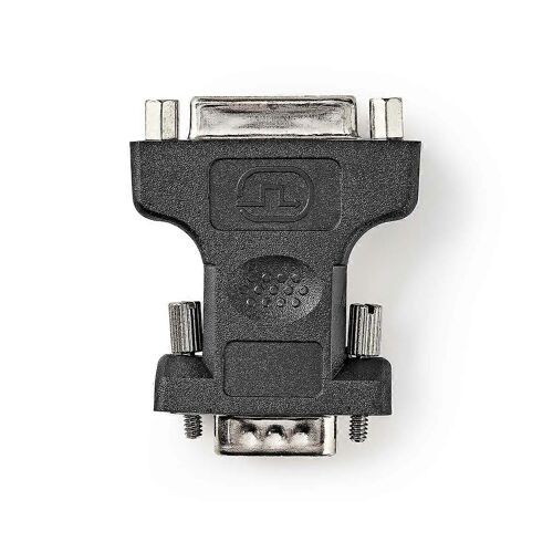 Adaptateur VGA | VGA Mâle | DVI-I 24+5 broches femelle | Nickelé | Droit | ABS / Métal | Noir | Ampoule