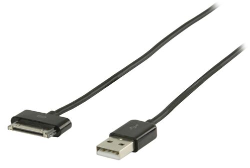 Câble de synchronisation et de charge Apple Dock 30 broches - USB A mâle 2,00 m Noir