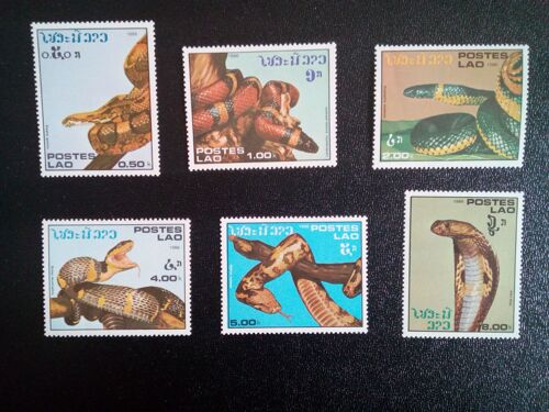Timbre Laos Yt 722-723-725-726-727-728 Les Serpents 1986