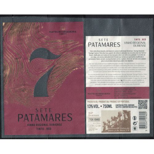 Portugal Lot 2 Etiquettes Vin Wine Labels 7 Sete Patamares