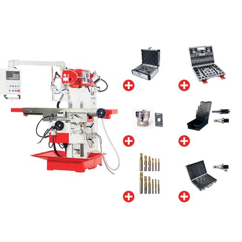 Fraiseuse universelle type Huron X 1000 mm Y 380 mm Z 400 mm ISO40 avec accessoires essentiels MW-Tech PACK FU1000S