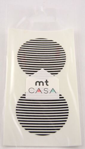 Masking Tape Mt Casa Seal Sticker Rond En Washi Lignes Noir
