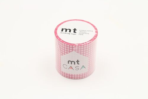 Masking Tape Mt Casa Quadrillage 5 Cm Rose Fond Rose - Berrymousse
