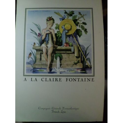 Menu Paquebot Flandre 1967 Premiere Classe Litho Jean A. Mercier A La Claire Fontaine
