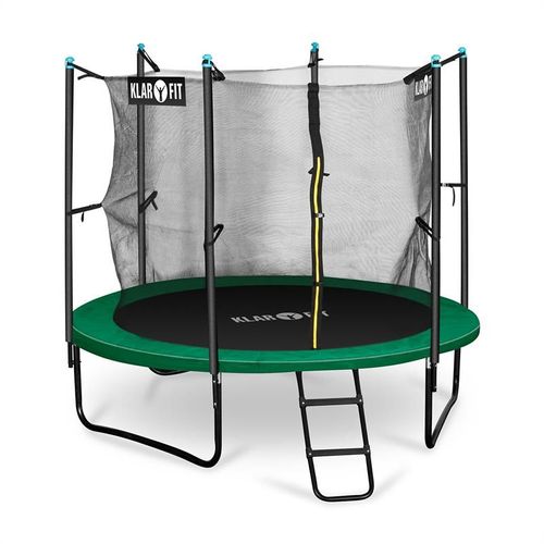 Klarfit Rocketstart 250 Trampoline 250cm Filet De Sécurité Échelle Large Vert