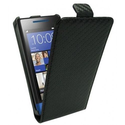 Etui Folio A Rabat Htc 8s Noir Carbone Eco-Cuir (Pu)