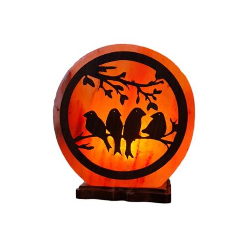 Lampe De Sel Himalaya 3d : Oiseaux (Taille L Avec Variateur De Lumière)