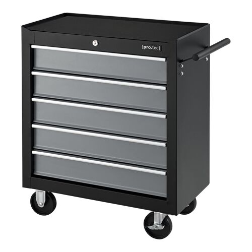 Chariot d'atelier pour outils à 5 tiroirs 69 x 33 x 77,5 cm noir argenté Helloshop26 03_0008271