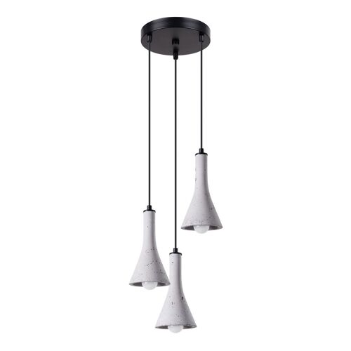 Sollux Rea Plafonnier Suspendu Cluster Moderne Béton 3x E14