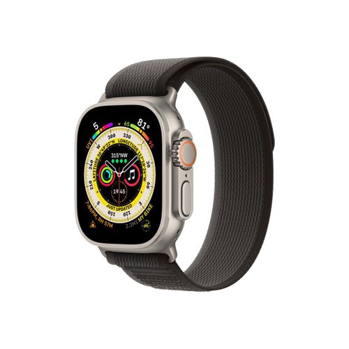 Apple Watch Ultra - Boîtier 49 mm Titane avec Bracelet Nylon Noir/gris de taille M/L