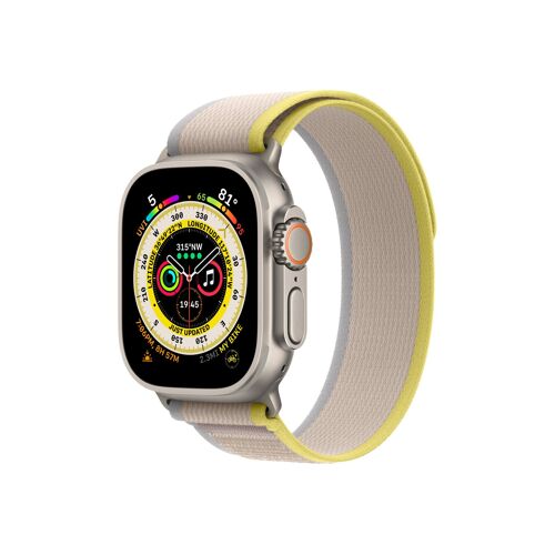 Apple Watch Ultra GPS + Cellular - Boîtier 49 mm Titanium/Jaune/Beige - Bracelet S/M