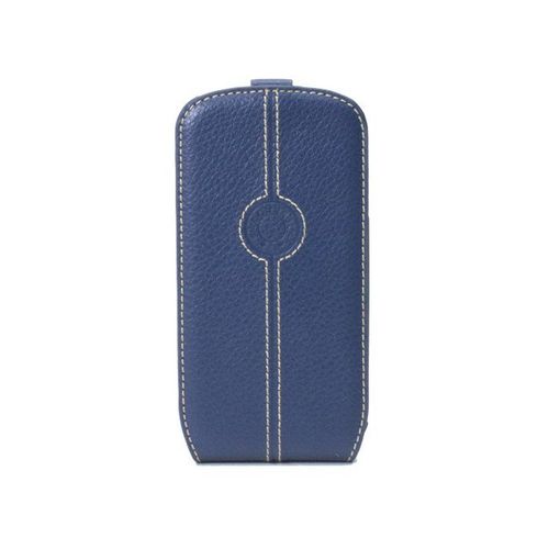 Etui A Rabat Samsung Galaxy S3 Faconnable Bleu Marine Eco-Cuir (Pu)