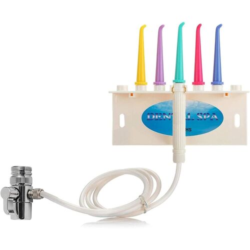 Sdigv Hydropulseur À Usage Familial 5 Embouts De Jet De Couleur Pour Robinet Et Douche, Irrigateur Buccal Non Électrique Sécurité Pression D'eau, Dentaire Soins Bucco-Dentaires