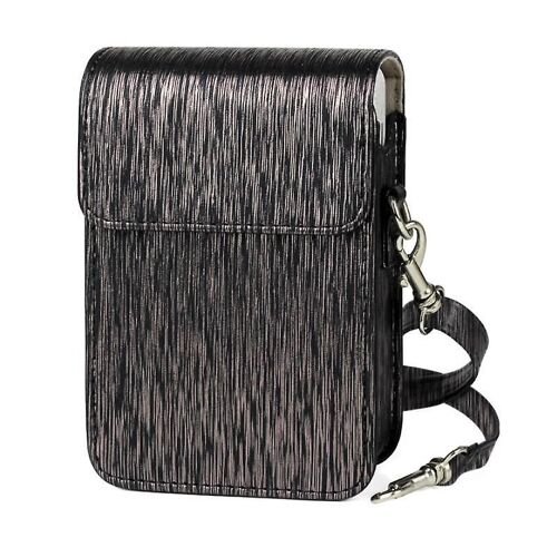 Étui de protection JUSCH compatible avec l'appareil photo et l'imprimante Instax Mini Liplay, sac en cuir PU souple avec bandoulière amovible/réglable (noir)