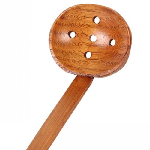Fabriqués À La Main En Bois Ramen Nouilles Soupe Cuillère Long Manche Maison Couverts Ustensile De Cuisine, 8,4 » (Passoire Écaille De Tortue)