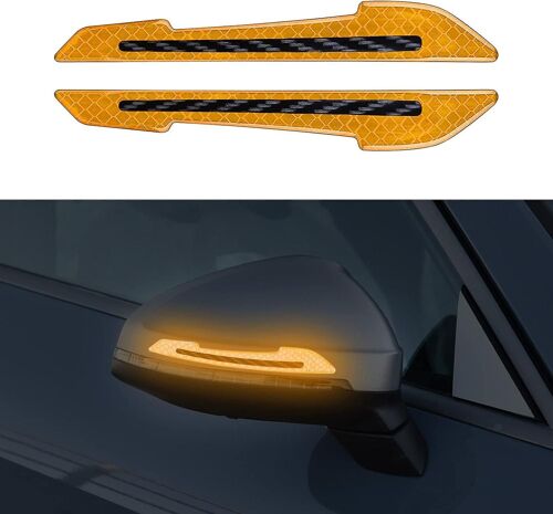 Jusch Autocollants Réfléchissants Universels De Voiture Super Réfléchissant Autocollants De Garniture De Rétroviseur Bandes Anti-Collision De Voiture Autocollants Réfléchissants Autocollants D'avertis