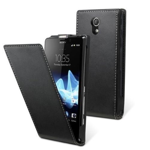 Etui A Rabat Sony Xperia T Noir Black Eco-Cuir (Pu)
