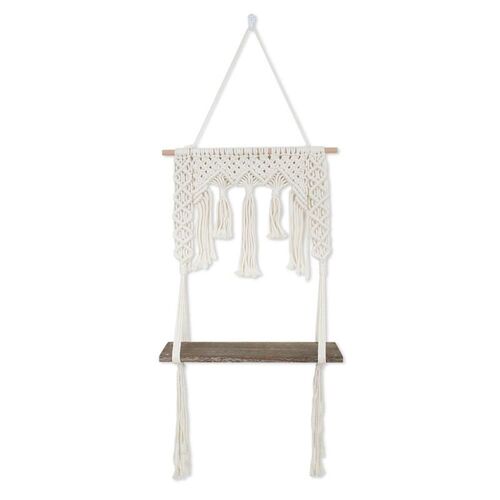 Cintre En Bois Boho Pour Plantes Tissées Étagère Murale Suspendue Pour Pot De Plantes Support De Panier Pour Fête Mariage Décoration De La Maison