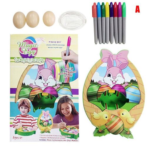 Kit De Teinture Pour ¿Ufs De Pâques Décoration De Pâques Colorant Machine D'art Panier Diy Bricolage Avec 8 Marqueurs 3 ¿Ufs/Boule