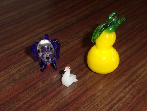 Lot De 3 Petits Objets En Pate De Verre